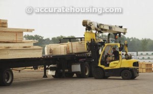 Roof Truss Being Loaded For Shipping